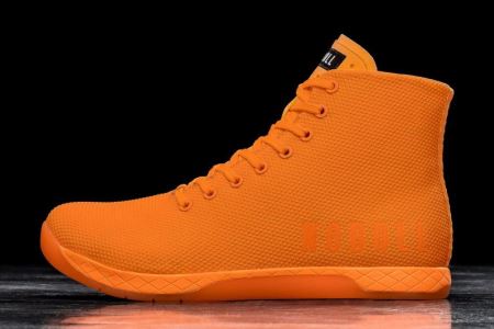 NOBULL High-top Neon Orange Trainer - Sneakersy Damskie Pomarańczowe | PL-K9tP5BG